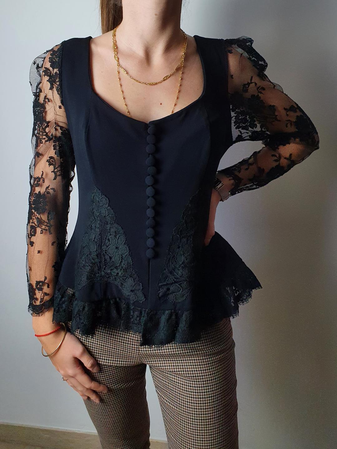Chemisier Dirndl Femme Pour Oktoberfest - Dentelle, Col V, Coupe Courte - Style Bavarois Traditionnel - Pour Fêtes Et Carnavals