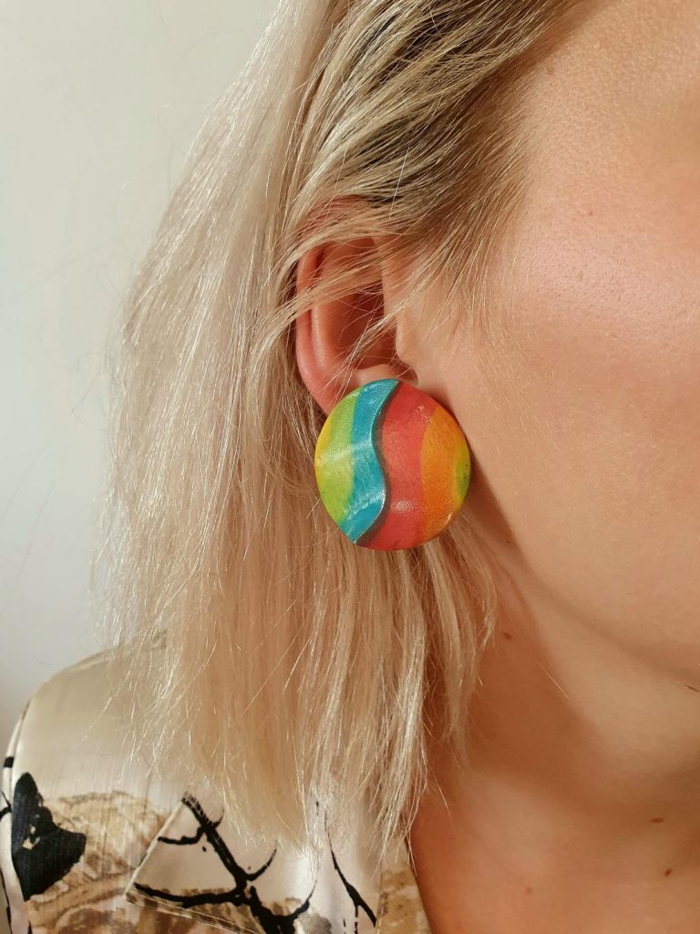 Boucles D'oreilles à Clips Vintage Années 80 – Dorées – Occasion – Style Rétro