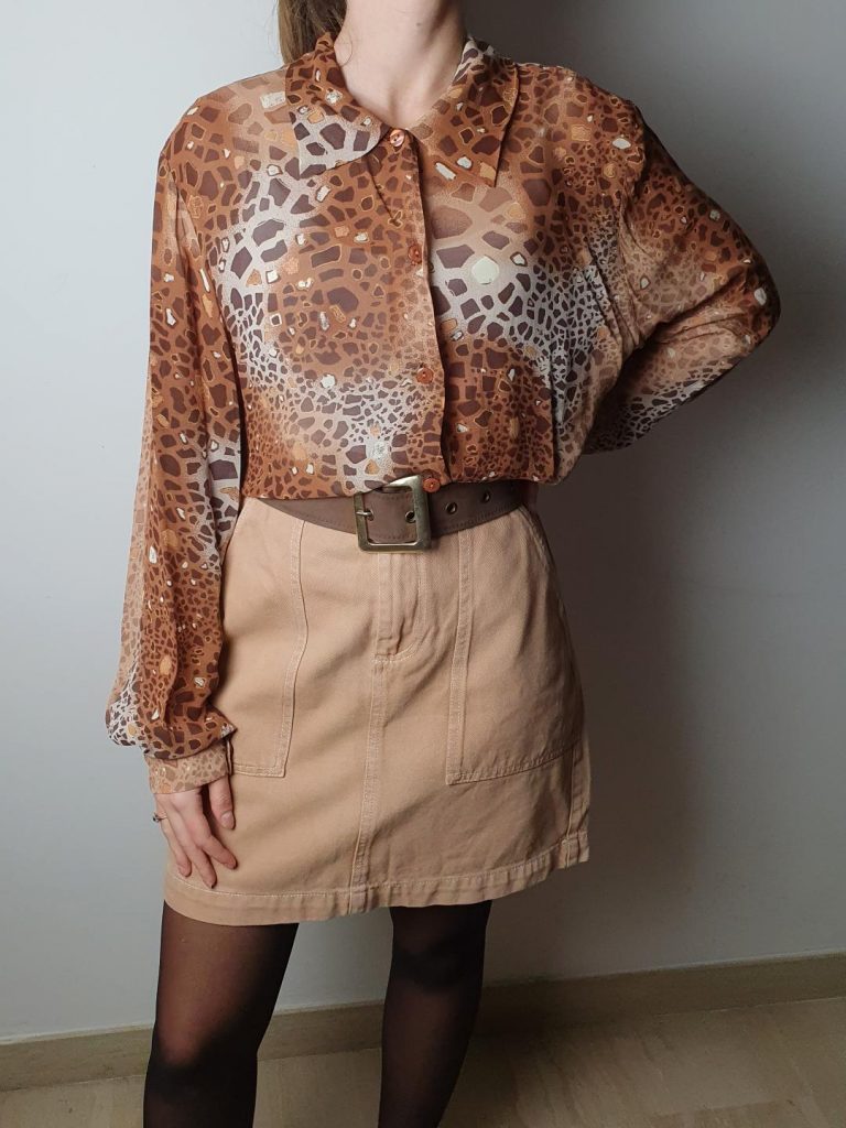 Chemisier à Volants Imprimé Animalier Transparent Sandwich - Taille 8, Neuf Sans étiquette